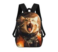 sinyumoney Cat Lost in Space Backpack 3D Printed Children's School Backpack for Kids High Capacity Travel Rucksacks Book Bags Kids School Bag Back Pack 17inch
