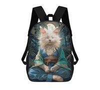sinyumoney Cat Monk Meditate Mystic Backpack School Lightweight Schoolbag Dayback Bookbag College for Men/Women 17inch