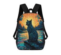 sinyumoney Cat Mosaic Paiting Rucksack Lightweight Casual Daypack School Backpacks for Campus Outdoor Travel Sports 17inch