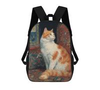 sinyumoney Cat on Red Chair Painting Backpack School Bag Business Durable Laptop Bag for Campus Outdoor Travel Sports 17inch