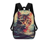 sinyumoney Cat Paint Backpack School Lightweight Schoolbag Dayback Bookbag College for Men/Women 17inch