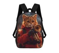 sinyumoney Cat Playing Trumpet Backpack School Bag Business Laptop Rucksack Bag Unisex Casual Daypack for School/Work/Travel 17inch