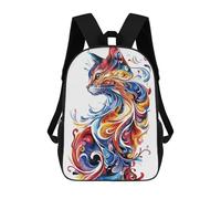 sinyumoney Cat Pop Art Colorful Backpack School Large School Backpack for Boys - Perfect for Travel, Work And Daily Use 17inch