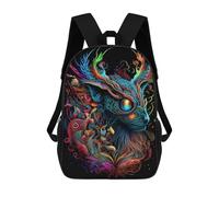 sinyumoney Cat Portrait-3 Backpacks 3D Printed Kids School Backpack School Bag Fashion Rucksacks for Boys Elementary And Middle School Students 17inch