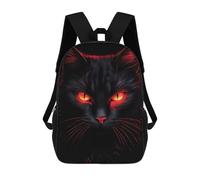 sinyumoney Cat Red And Black Animals Children's Backpacks School Backpack 3D Printed Backpack for Kids Travel Rucksacks Book Bags Kids School Bag 17inch