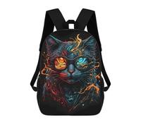 sinyumoney Cat Retro Wearing Glasses Backpacks Kids School Backpack School Bag 3D Printed School Bag for Boys Elementary And Middle School Students 17inch