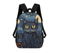 sinyumoney Cat Starry Night Backpack School Bag Water Resistant Computer Rucksack for Teenage Girls Boys Women Men 17inch
