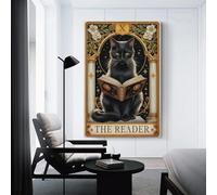sinyumoney Cat Tarot Card The Reader Wall Canvas for Living Room for Living Room Kitchen Home Decorations Modern Art Prints 16x24inch(40x60cm)