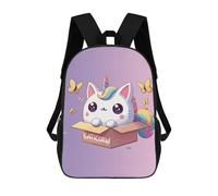 sinyumoney Cat Unicorn, Cute Caticorn in A Box Backpack School High Secondary School Bags Casual Backpack for Camping Outdoor Adventures And Daily Travel 17inch