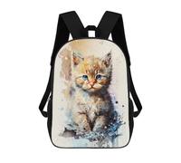 sinyumoney Cat Watercolor Drawing School Bags Computer Rucksack for School/Work/Travel for Girls Boys Teenage 17inch