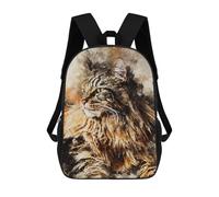 sinyumoney Cat Watercolort Art School Backpack for Girls 17inch Casual Daypack Lightweight Rucksack Boy Girl Backpack for Middle School Students