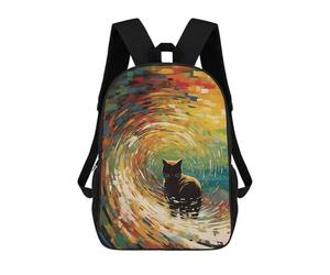 sinyumoney Cat Wave School Backpack Lightweight Airport College Students Back Pack for Teenage Girls Boys Women Men 17inch