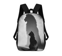 sinyumoney Cat with Lion Shadow Rucksack Fashion Stationery Backpack Waterproof Casual Daypacks for Men/Women 17inch