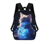 sinyumoney Cat with Magic Jar Backpack School Work Laptop Backpack Rucksack Bag for Men, Women & Teenage Boys 17inch