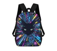 sinyumoney Cat with Neon Lights Rucksack Water Resistant Travel Backpack Computer Bag for Teenage Girls Boys Women Men 17inch