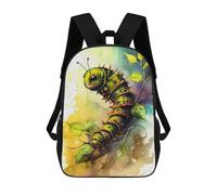 sinyumoney Caterpillar Watercolor Art Kids Backpack, Backpack School Bag, Backpacks Kids School 3D Printed School Bags for Elementary And Middle School Students Teens Birthday Gift 17inch