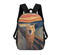 sinyumoney Cat's Emotional Journey Kids Backpack,School Backpack Kids School Bag 3D Printed Cartoon Large Capacity Backpack for Kids Boys And Girls 17inch