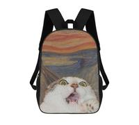 sinyumoney Cat's Emotional Painting Backpack School Backpack Kids School Bag Large Capacity Kids Backpack for School Rucksack 3D Book Bag Gifts for Kids 17inch