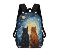 sinyumoney Cats In Love Backpack School Bag School Secondary High School College Backpack Travel for Boys/Girls/Teenagers 17inch
