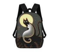 sinyumoney Cats in The Moonlight Backpack 3D Printed Children's School Backpack Kids Travel Backpacks High Capacity Book Bags Children's Backpack Rucksack 17inch