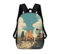sinyumoney Cats on A Wall with Telescope Backpack School Bag School Secondary High School College Backpack Travel for Girls Boys Teenage 17inch