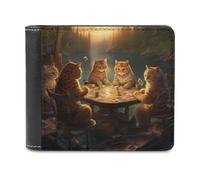 sinyumoney Cats Playing Poker by The Lake 3D Print Men's Wallet ID Window Coin RFID Blocking Stylish Slots Note Section Wallets Youth Guys 11.7cm*9.5cm