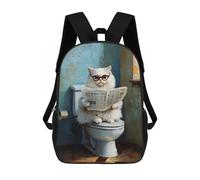sinyumoney Cats Reading Newspaper Backpack School Work Business College School for Men, Women & Teenage Boys 17inch