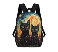 sinyumoney Cats Under The Stars Backpack School Lightweight Schoolbag Dayback Bookbag College for Men, Women & Teenage Boys 17inch