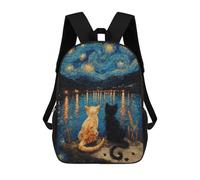 sinyumoney Cats Watching Starry Night School Bags Computer Rucksack for School/Work/Travel for Camping Outdoor Adventures And Daily Travel 17inch