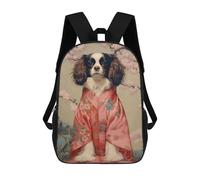 sinyumoney Cavalier Dog Geisha Rucksack School Secondary High School College Backpack Travel for Campus Outdoor Travel Sports 17inch