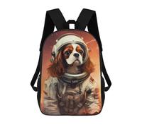 sinyumoney Cavalier Dog Mars Backpacks Kids Student Schoolbag 3D Printed Backpacks Elementary And Middle School Students Backpacks for Boys Girls 17inch