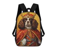 sinyumoney Cavalier Dog The King School Backpack School Bags for Girls Boys Backpack with Pocket Fashion School Bag Kids Backpack 17inch