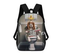 sinyumoney Cavalier King Charles Backpacks Kids Student Schoolbag,3D Printed Backpacks,Elementary And Middle School Students Backpacks for Boys Girls 17inch