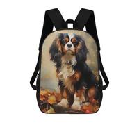 sinyumoney Cavalier King Charles Span 3D Printed 17inch Kids School Backpack School Bag Fashion Rucksacks for Boys Elementary And Middle School Students