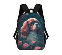 sinyumoney Cavalier King Charles Span Children's Backpack, 3D Printed School Backpack, Backpack for Boys Girls, Adjustable School Bag for Primary School 17inch