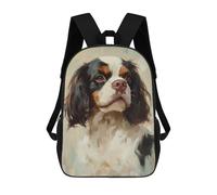 sinyumoney Cavalier King Charles Span School Bag Backpack Teen Schoolbag 3D Printing Adjustable Schoolbag Fashion Pocket Bag for Kids Boys Girls Students And Teenagers Fans 17inch