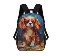 sinyumoney Cavalier King Colorful Backpack Kids School Backpack School Bag 3D Printed Fashion School Bag for Boys Elementary And Middle School Student 17inch