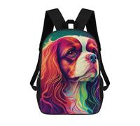 sinyumoney Cavalier King Colorful Dog School Backpack Water Resistant Travel Backpack Computer Bag for School/Work/Travel 17inch