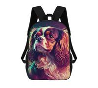 sinyumoney Cavalier King Dog Colorful Backpack, Children's Backpack, Student School Bag Bookbag Rucksack, 3D Printed School Bag for Boys Girls 17inch