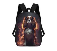 sinyumoney Cavalier King Fire Ronaldo Backpack, Children's Backpack, Student School Bag, Book Bag, 3D Printed School Bag For Boys And Girls, 17inch