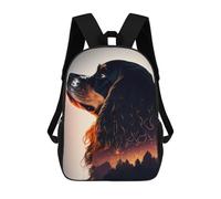 sinyumoney Cavalier King Forest 3D Printed 17inch Kids School Backpack School Bag Fashion Rucksacks for Boys Elementary And Middle School Students