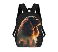 sinyumoney Cavalier King Forest Retro School Backpack Schoolbags For Girls Boys Backpack With Pocket Fashion School Bag Kids Backpack 17inch