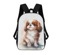 sinyumoney Cavalier King Watercolor Backpack School Bag Rucksack Casual Daypacks School Work Travel Bag for Men, Women & Teenage Boys 17inch