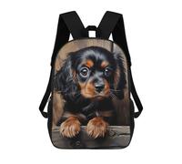 sinyumoney Cavalier Puppy Rucksacks 3D Printed Children 17inch Backpacks Fashion Casual Daypack Travel Bags Outdoor Casual Daypack for Boy And Girl