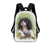 sinyumoney Cavalier Puppy Watercolor Backpacks 3D Printed Kids School Backpack Outdoor Casual Daypack Fashion Casual Children Backpacks Cute Travel Bags 17inch