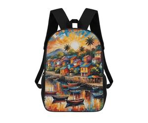sinyumoney Cedros Village School Backpack for Girls Backpack Water Repellent Casual Daypack Lightweight Rucksack Boy Girl School Backpack 17inch