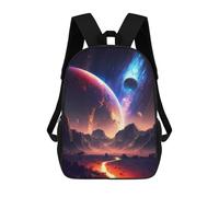 sinyumoney Celestial Bloom Landscape Backpack Kids School Backpack School Bag 3D Printed Fashion School Bag for Boys Elementary And Middle School Student 17inch