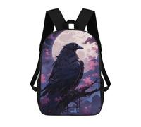 sinyumoney Celestial Crow Ethereal Kids Backpack Girls 3D School Bags, Children's Rucksack Toddler Schoolbag,Casual Daypacks Fashion Bookbag Bag 17inch