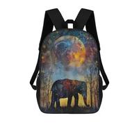 sinyumoney Celestial Elephant Children's School Backpack 3D Printed for Kids Travel Rucksacks Book Bags for Boys Elementary School Students 17inch
