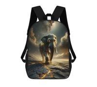 sinyumoney Celestial Elephant on Cracked Earth Print Children's Backpack School Bag for Adult And Kids Travel Daypack 17inch